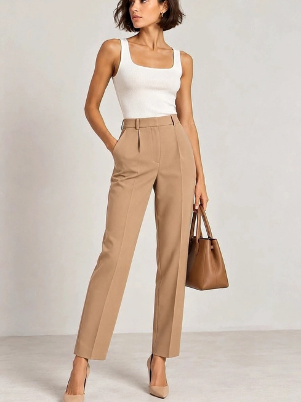 BLÁNISS Bespoke Russian Designer Tailored Trousers Size S Beige Made in Russia